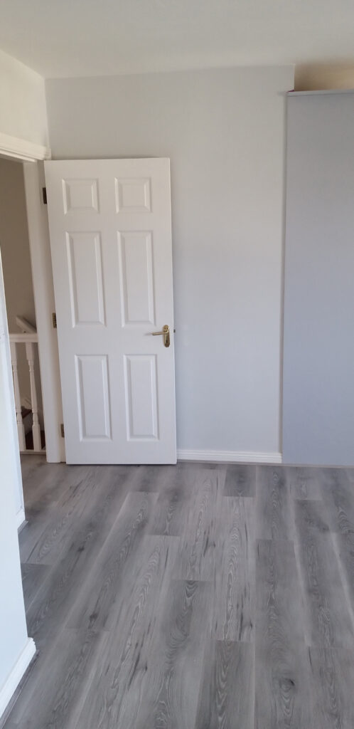 White Door Slightly Ajar and A Pale Gray Wall — Alpha and Omega Refurbishment in Tuam, Galway