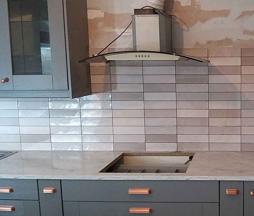 Kitchen Area with a Sink and Cabinets — Alpha and Omega Refurbishment in Tuam, Galway